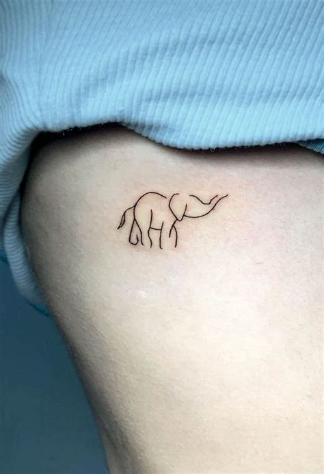 elephant fine line tattoo